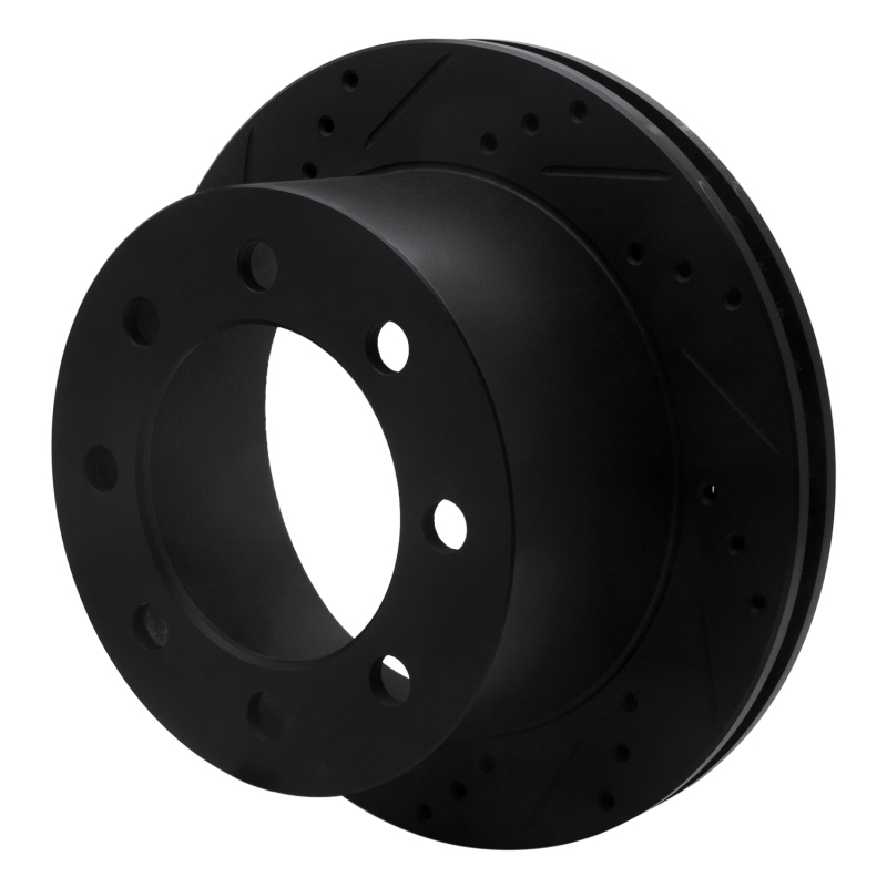 Dodge Ram 2500 Brake Rotor (1) - Rear Left - R1 Concepts - Drilled & Slotted - Black - `00-`02